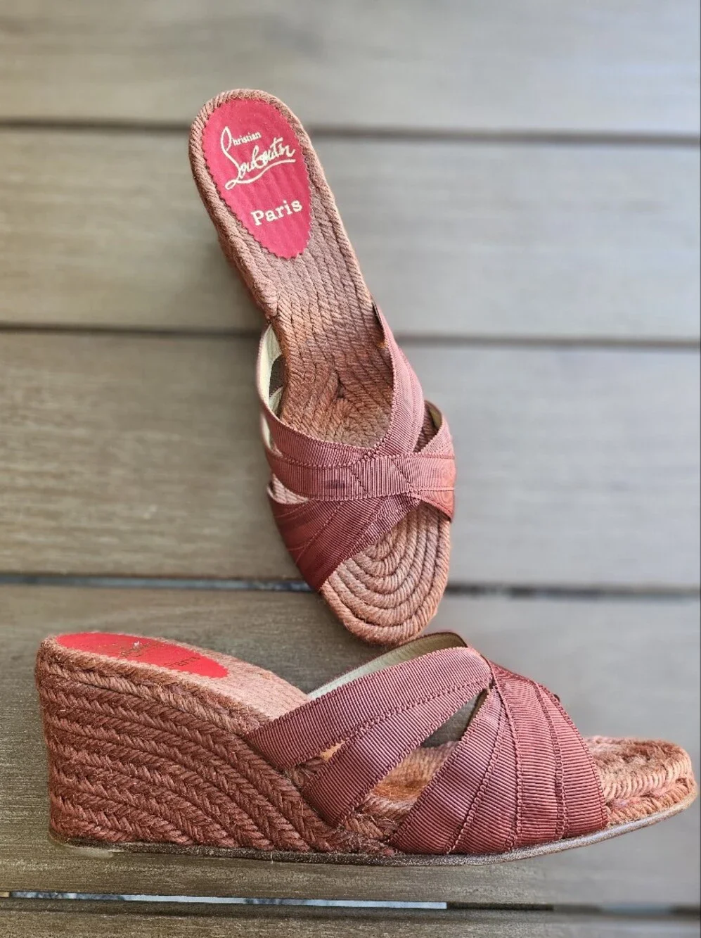 Christian Louboutin Paris Espadrille Wedge Slide